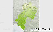 Physical Map of Ondo, lighten, semi-desaturated