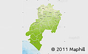 Physical Map of Ondo, single color outside