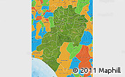 Satellite Map of Ondo, political outside