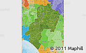 Satellite Map of Ondo, political shades outside