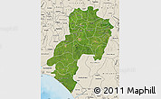 Satellite Map of Ondo, shaded relief outside