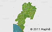 Satellite Map of Ondo, single color outside