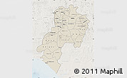 Shaded Relief Map of Ondo, lighten