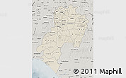 Shaded Relief Map of Ondo, semi-desaturated