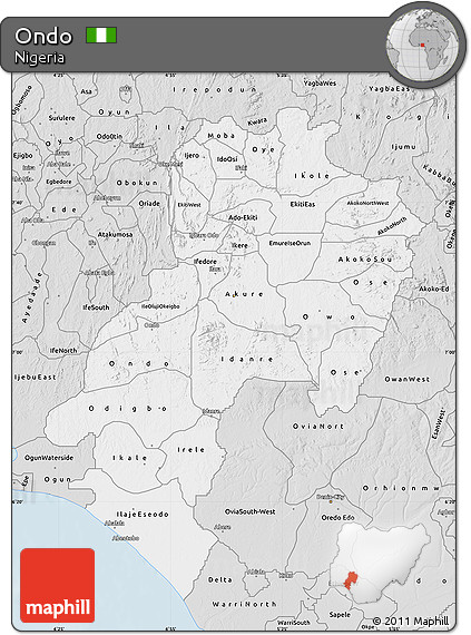 Silver Style Map of Ondo