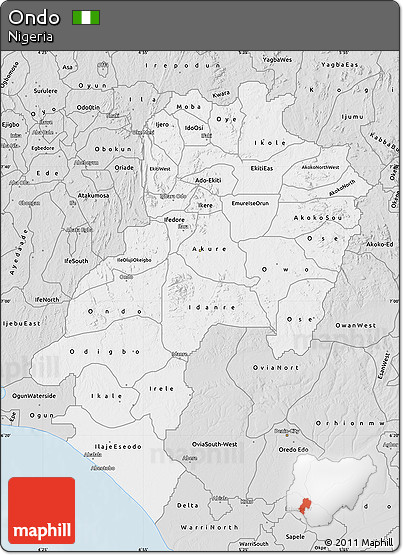 Silver Style Map of Ondo