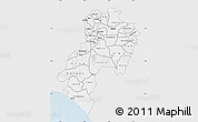 Silver Style Map of Ondo, single color outside