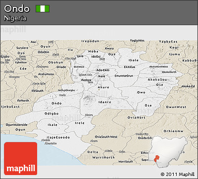 Classic Style Panoramic Map of Ondo