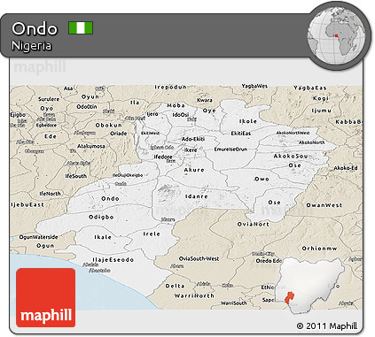 Classic Style Panoramic Map of Ondo