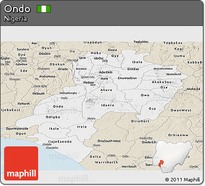 Classic Style Panoramic Map of Ondo