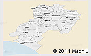Classic Style Panoramic Map of Ondo, single color outside