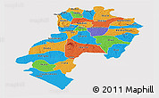 Political Panoramic Map of Ondo, cropped outside