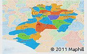 Political Panoramic Map of Ondo, lighten