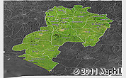 Satellite Panoramic Map of Ondo, darken, desaturated