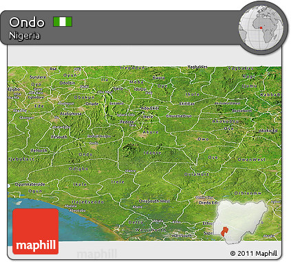 Satellite Panoramic Map of Ondo