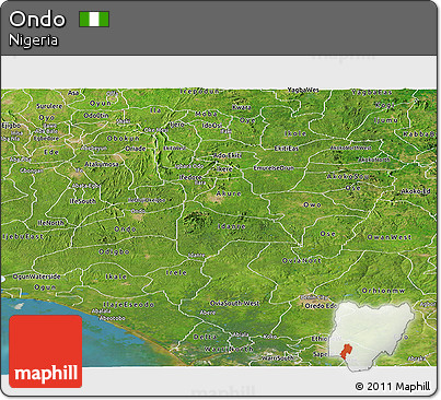 Satellite Panoramic Map of Ondo