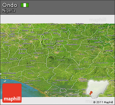 Satellite Panoramic Map of Ondo
