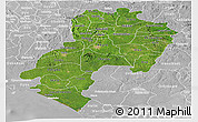 Satellite Panoramic Map of Ondo, lighten, desaturated