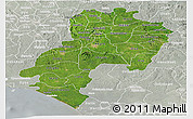 Satellite Panoramic Map of Ondo, lighten, semi-desaturated