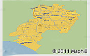 Savanna Style Panoramic Map of Ondo, single color outside
