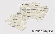 Shaded Relief Panoramic Map of Ondo, cropped outside