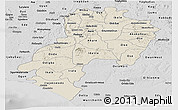 Shaded Relief Panoramic Map of Ondo, desaturated
