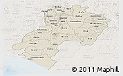 Shaded Relief Panoramic Map of Ondo, lighten