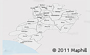 Silver Style Panoramic Map of Ondo, single color outside