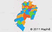 Political Simple Map of Ondo, cropped outside