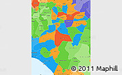Political Simple Map of Ondo, political shades outside