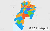 Political Simple Map of Ondo, single color outside