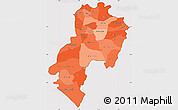 Political Shades Simple Map of Ondo, cropped outside