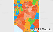 Political Shades Simple Map of Ondo, political outside