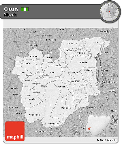 Gray 3D Map of Osun
