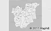 Gray 3D Map of Osun, single color outside