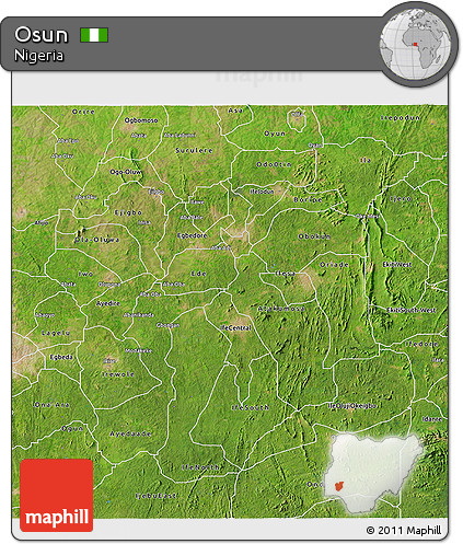 Satellite 3D Map of Osun