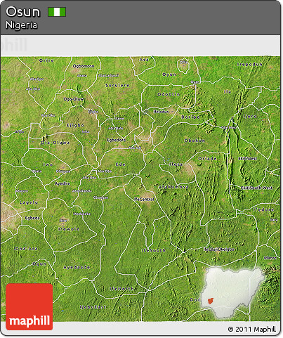 Satellite 3D Map of Osun