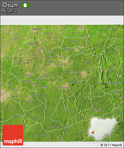 Satellite 3D Map of Osun