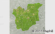 Satellite 3D Map of Osun, lighten, semi-desaturated