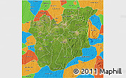 Satellite 3D Map of Osun, political outside