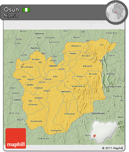 Savanna Style 3D Map of Osun