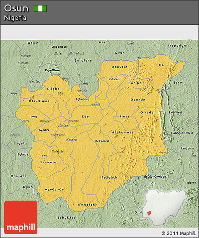 Savanna Style 3D Map of Osun