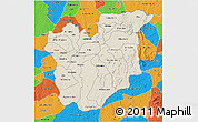 Shaded Relief 3D Map of Osun, political outside