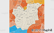 Shaded Relief 3D Map of Osun, political shades outside