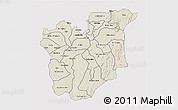 Shaded Relief 3D Map of Osun, single color outside