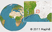Satellite Location Map of Ede, highlighted country