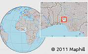 Gray Location Map of Egbedore, highlighted parent region