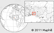 Blank Location Map of Iwo, within the entire country