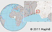 Gray Location Map of Iwo, highlighted country