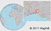 Gray Location Map of Iwo, highlighted parent region